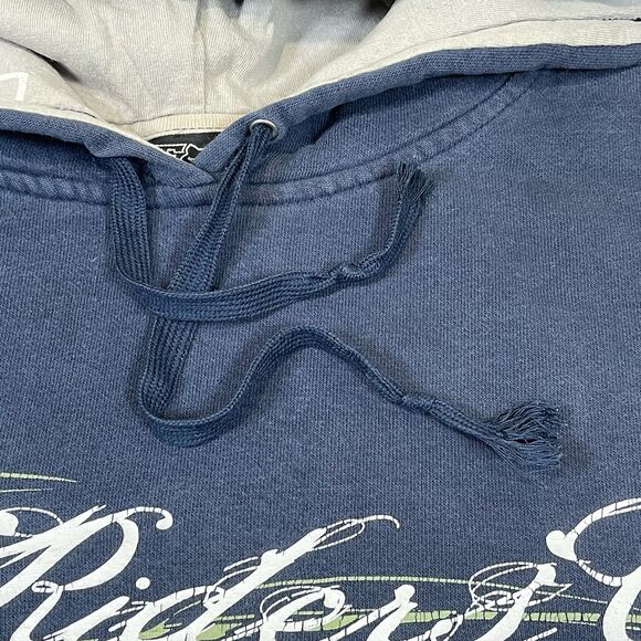 Vintage Fox Racing Riders Co Blue Hoodie Men's Size Medium - Live Fast Ride Hard - Picture 5 of 12